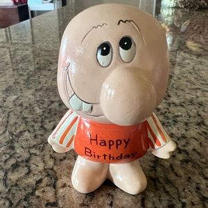 Vintage Russ Berrie Ziggy Comic Strip Collectible Ceramic Happy Birthday